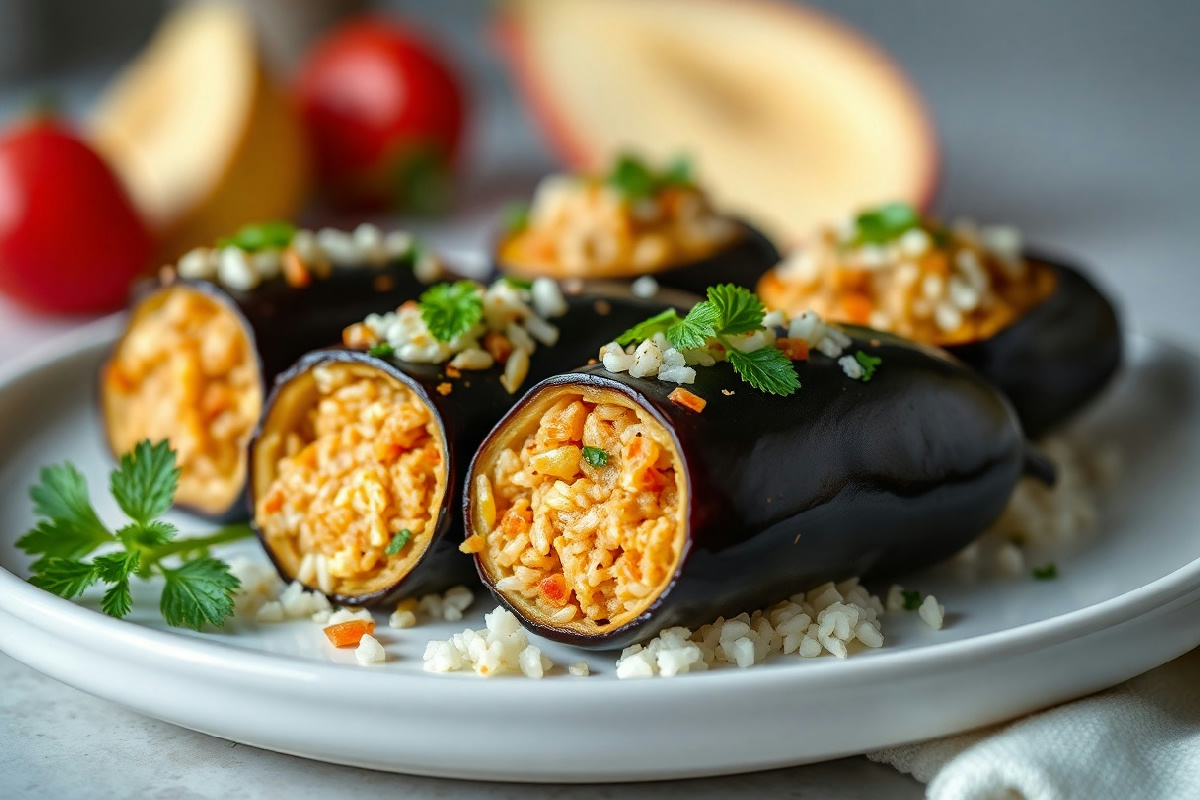 Melanzane ripiene di riso: un piatto vegetariano che unisce tradizione e creatività in cucina